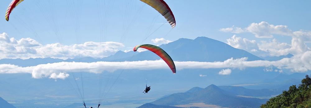 Paragliding over the mountains